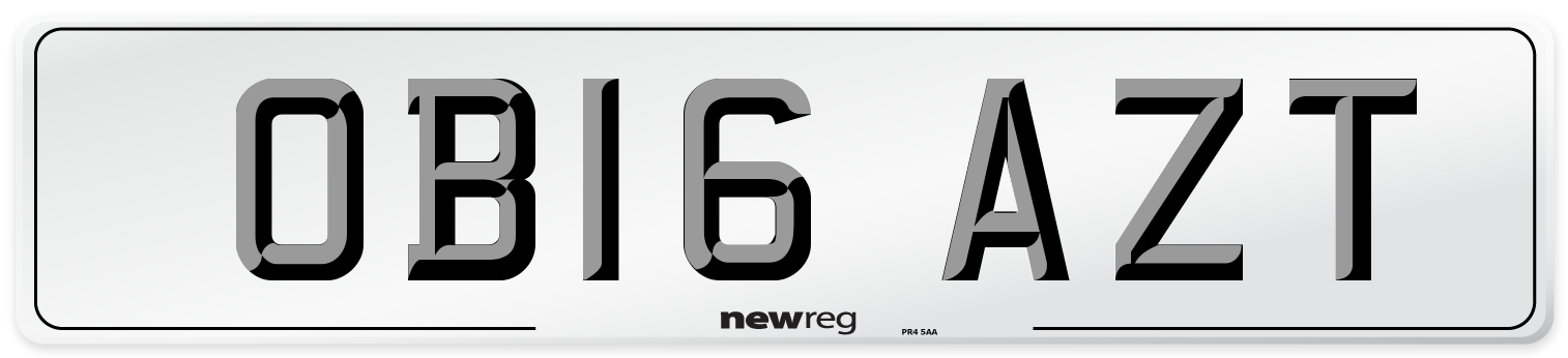 OB16 AZT Number Plate from New Reg